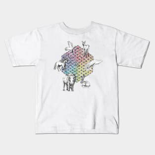 Flower of Life White Totem Animals Kids T-Shirt